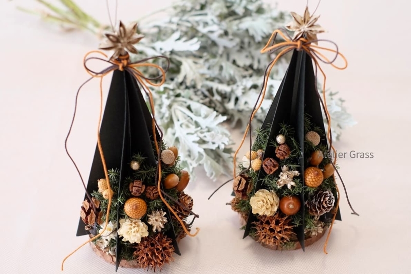 スパイスシュムック、木の実アレンジ、クリスマスツリー